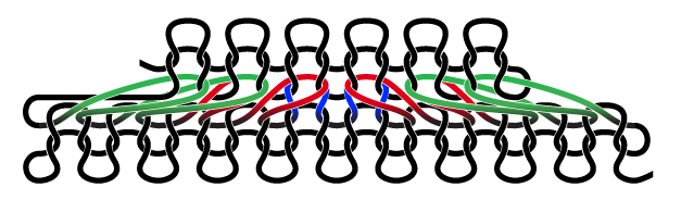 A swatch that decreases evenly across its width.